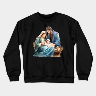 Watercolor Nativity Scene Crewneck Sweatshirt